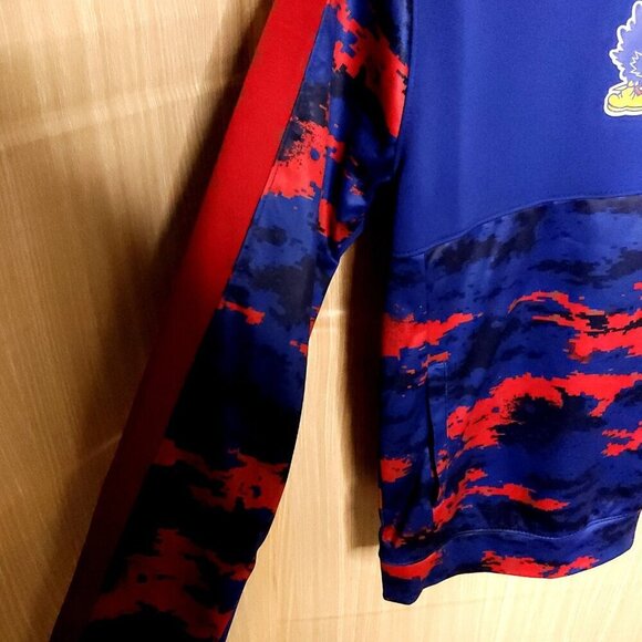 Gen 2 Kids University Of Kansas Red Blue Camouflage Jayhawk Hooded Sweatshirt XL - Picture 6 of 10
